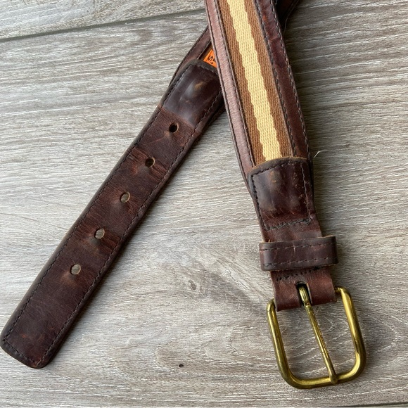 Vintage Levi’s Orange Tab Solid Brass Buckle Leather Belt - Picture 6 of 15